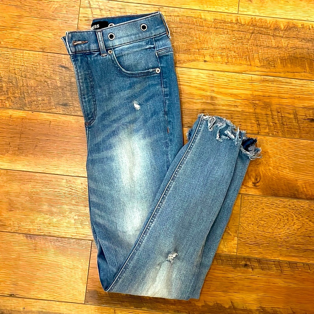 Express jeans with frayed bottom